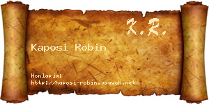 Kaposi Robin névjegykártya